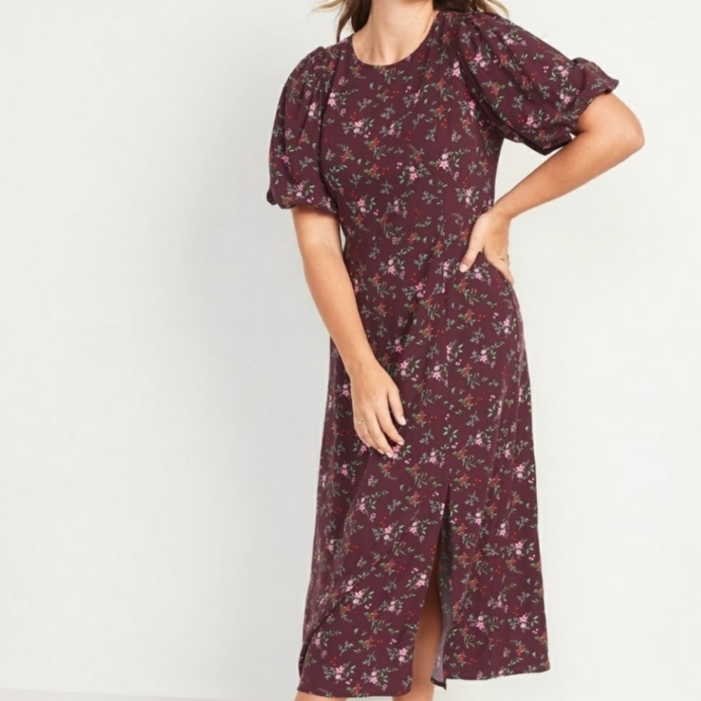 Old Navy Puff Sleeve Midi Dress